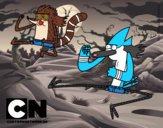 Mordecai y Rigby karatekas