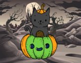 Un gatito de Halloween