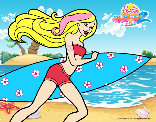 Barbie corre al agua