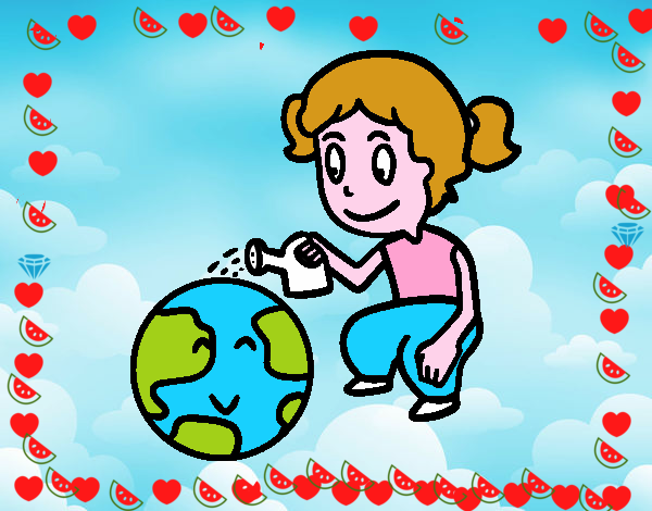 Dibujo de Cuidar el planeta tierra pintado por en  el día  06-03-18 a las 21:38:12. Imprime, pinta o colorea tus propios dibujos!