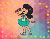 Estrella del pop cantando