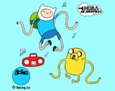 Finn y Jake escuchando música