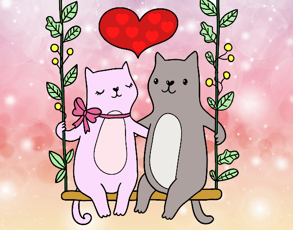 gatitos enamorados