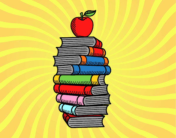 Libros y manzana