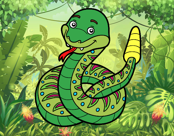 serpiente para dibujar y colorear