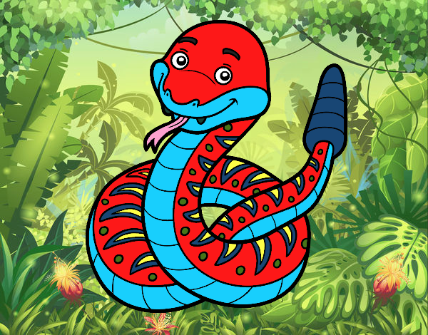 Una serpiente de cascabel