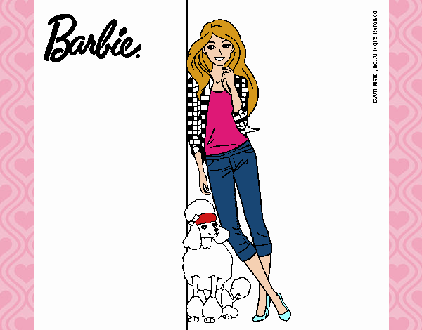 Barbie con cazadora de cuadros