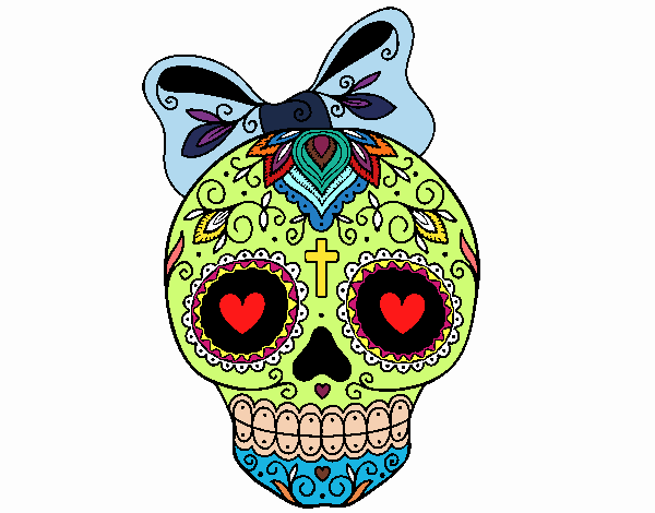 Calavera mejicana con lazo