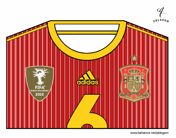 Camiseta del mundial de fútbol 2014 de España