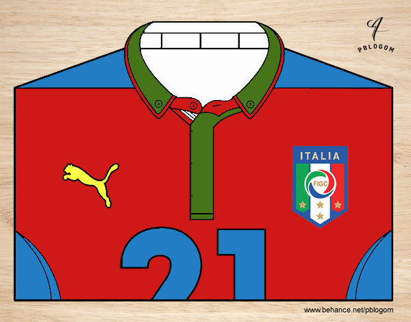 Camiseta del mundial de fútbol 2014 de Italia