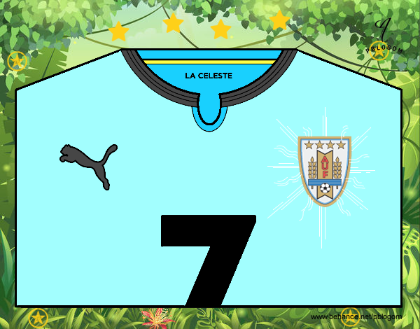 Camiseta del mundial de fútbol 2014 de Uruguay