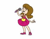 Estrella del pop cantando