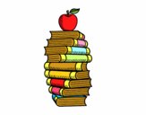 Libros y manzana