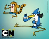 Mordecai y Rigby karatekas