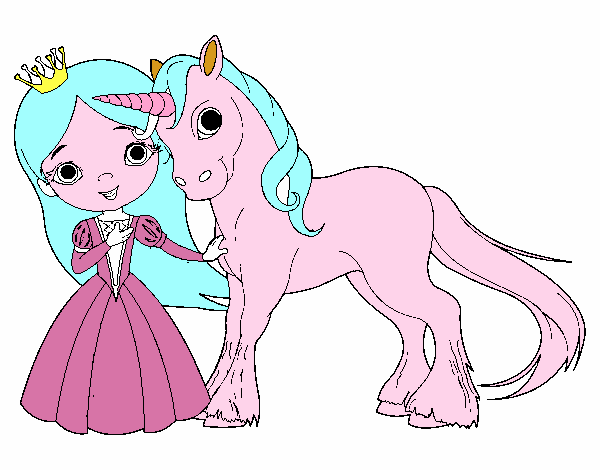 Princesa y unicornio