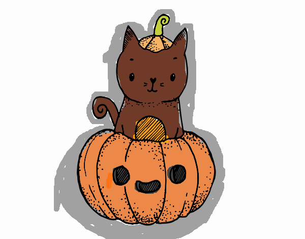 Un gatito de Halloween