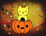 Un gatito de Halloween