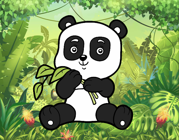 Dibujo de Un oso panda pintado por en  el día 18-03-18 a las  04:13:34. Imprime, pinta o colorea tus propios dibujos!