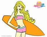 Barbie con tabla de surf