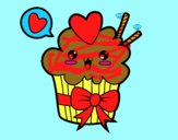 Cupcake kawaii con lazo