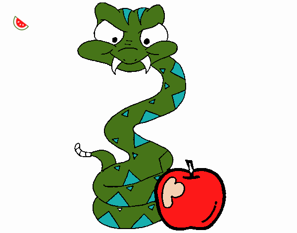 Serpiente y manzana