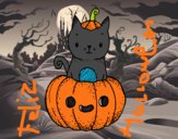 Un gatito de Halloween