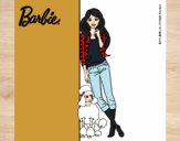 Barbie con cazadora de cuadros