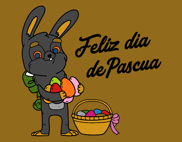 Conejo con muchos huevos de Pascua