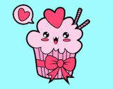 Cupcake kawaii con lazo