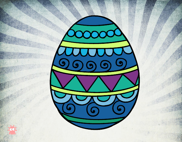 Dibujo Huevo de Pascua decorado pintado por epv4