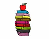 Libros y manzana