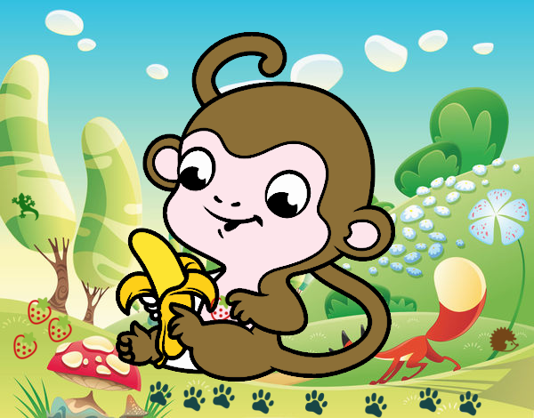 Monito con plátano