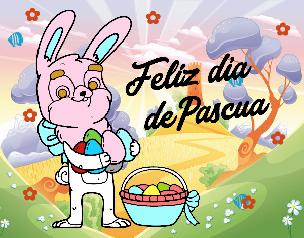 Conejo con muchos huevos de Pascua