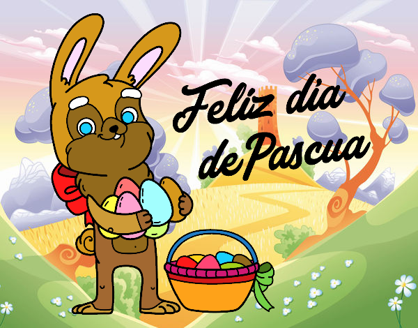 Conejo con muchos huevos de Pascua