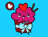 Cupcake kawaii con lazo