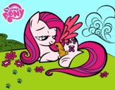 Fluttershy con un conejito