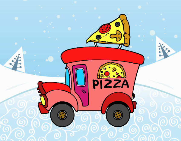 Dibujo Food truck de pizza pintado por Fran_Adri
