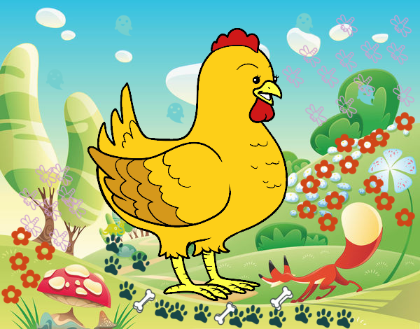 Gallina de una granja