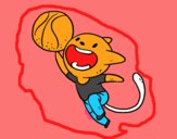 Gato jugando a baloncesto