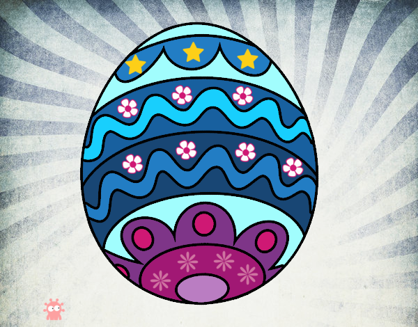 Dibujo Huevo de Pascua para niños pintado por epv4