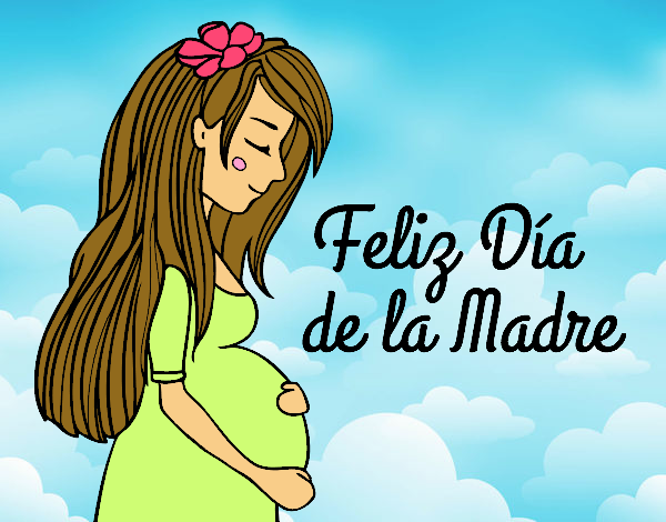 Mamá embarazada en el día de la madre