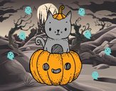 Un gatito de Halloween