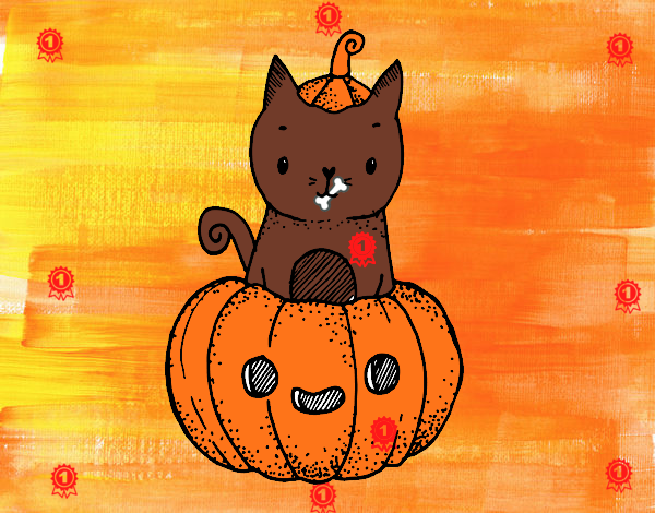 Un gatito de Halloween