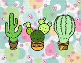Dibujo 3 mini cactus pintado por gatitaYT
