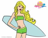 Barbie con tabla de surf