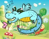 Dragón infantil durmiendo