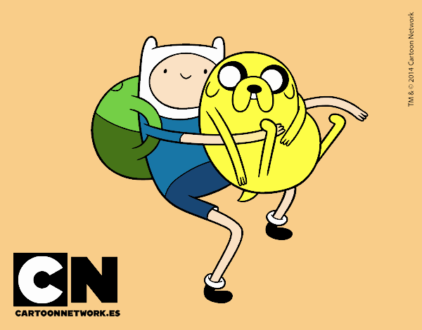 Finn y Jake abrazados