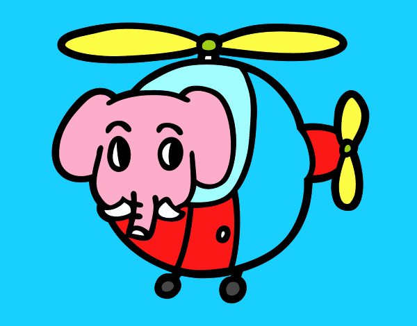 Helióptero con elefante