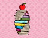 Libros y manzana