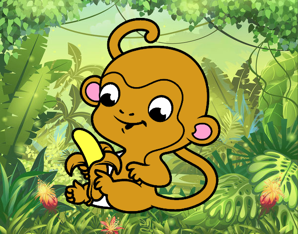 Monito con plátano